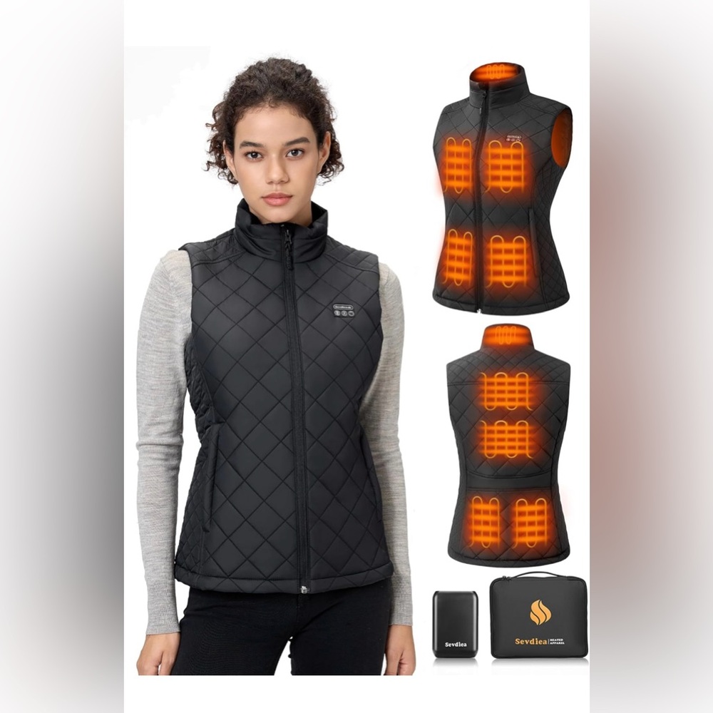 Women's Quilted Heated Vest with Battery Pack 16000mAh 7.4V.